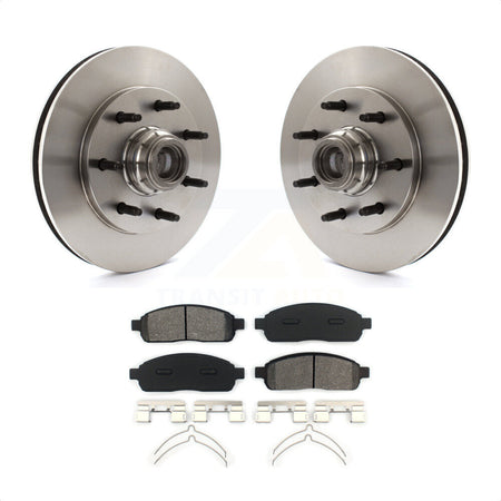 Front Disc Brake Rotors Hub Assembly And Semi-Metallic Pads Kit For 2004 Ford F-150 RWD With 7 Lug Wheels 11th Digit Of Vin Is C K8S-100708 by Transit Auto