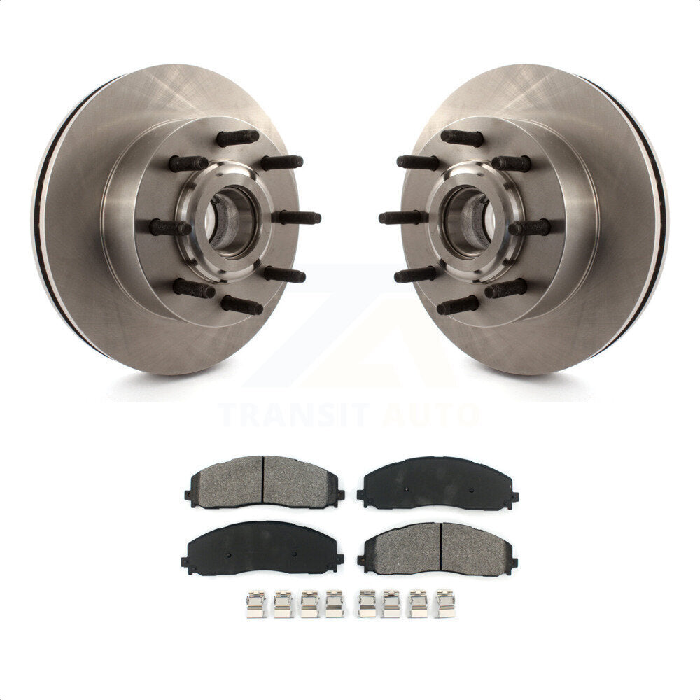 Front Disc Brake Rotors Hub Assembly And Semi-Metallic Pads Kit For 2013-2013 Ford F-250 Super Duty F-350 K8S-100732 by Transit Auto