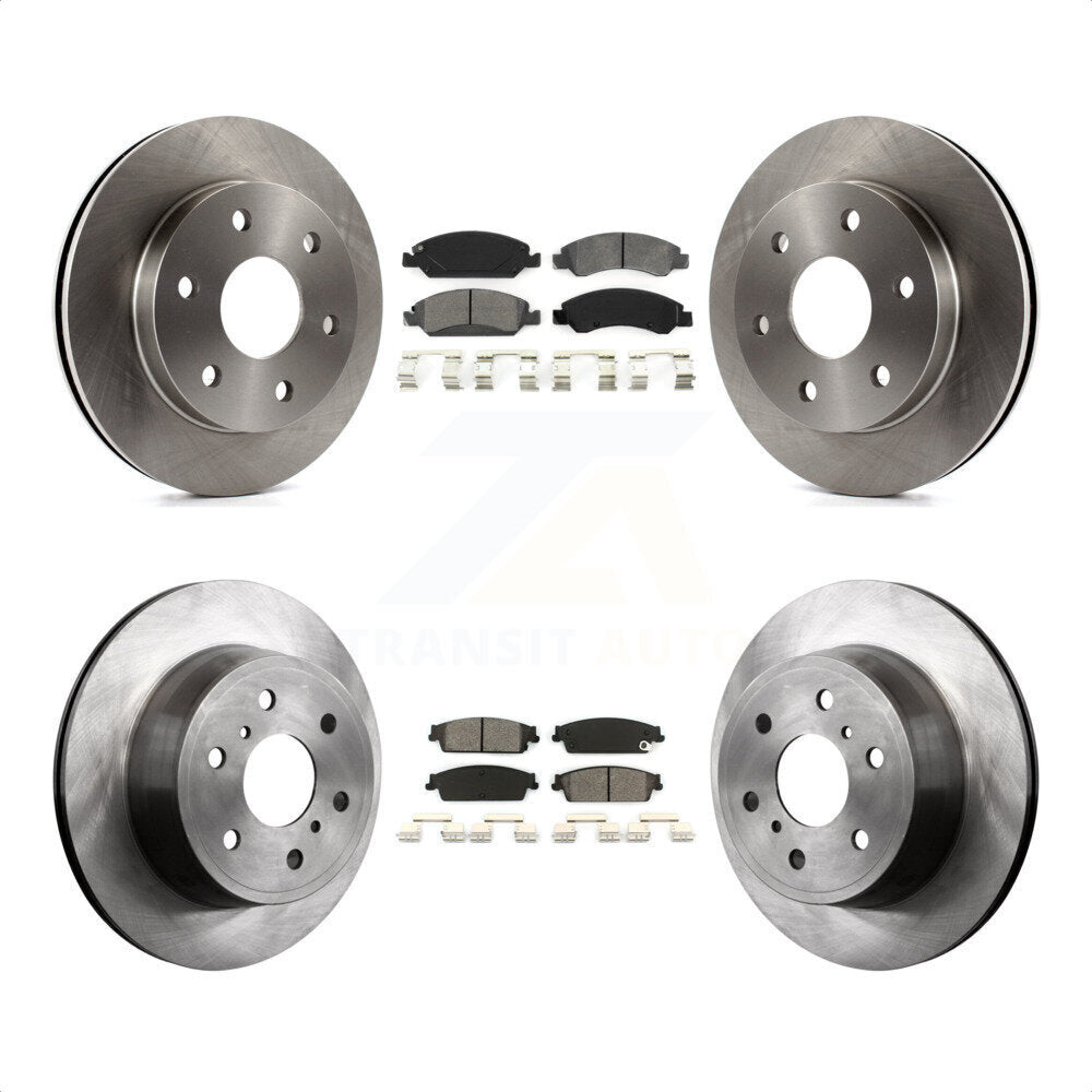 Front Rear Disc Brake Rotors And Semi-Metallic Pads Kit For 2007 GMC Sierra 1500 rear brakes K8S-100756 by Transit Auto