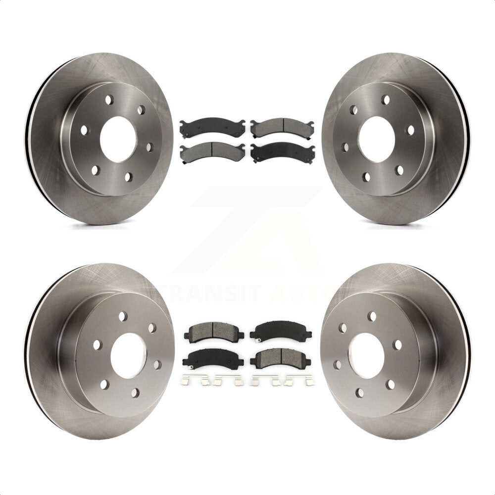 Front Rear Disc Brake Rotors And Semi-Metallic Pads Kit For 2006 GMC Savana 2500 GAS engine With 7300 Lb GVW K8S-100759 by Transit Auto