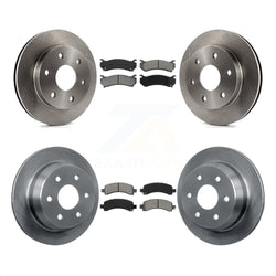 Front Rear Disc Brake Rotors And Semi-Metallic Pads Kit For 2002 Chevrolet Avalanche 1500 With Single Piston Caliper 325mm Diameter Rotor K8S-100762