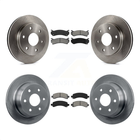 Front Rear Disc Brake Rotors And Semi-Metallic Pads Kit For 2002 Chevrolet Avalanche 1500 With Single Piston Caliper 325mm Diameter Rotor K8S-100762 by Transit Auto