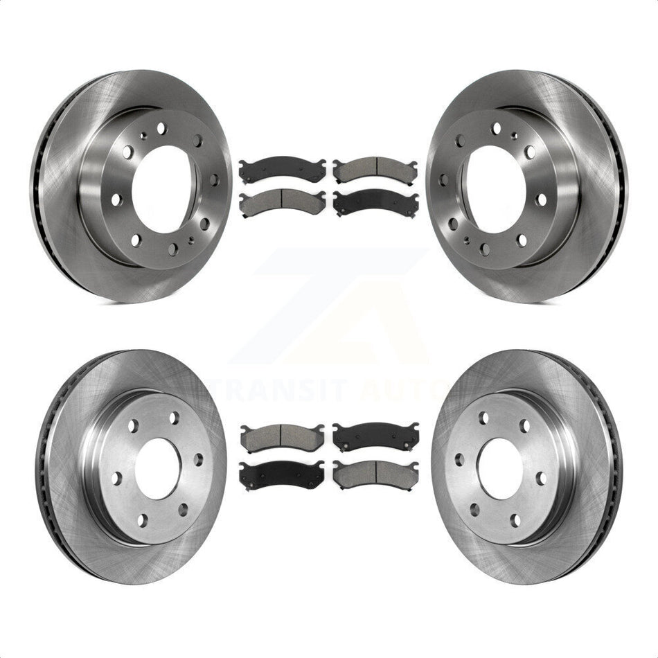 Front Rear Disc Brake Rotors And Semi-Metallic Pads Kit For Chevrolet Silverado 2500 HD GMC Sierra Hummer H2 1500 Suburban Yukon XL Avalanche Classic K8S-100771 by Transit Auto