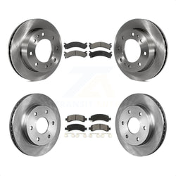 Front Rear Disc Brake Rotors And Semi-Metallic Pads Kit For Chevrolet Express 2500 GMC Savana K8S-100772