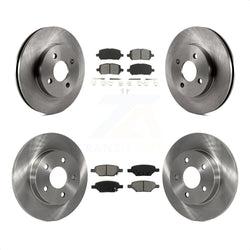 Front Rear Disc Brake Rotors And Semi-Metallic Pads Kit For Pontiac G5 Pursuit K8S-100787