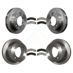 Front Rear Disc Brake Rotors And Semi-Metallic Pads Kit For 2011-2019 Chevrolet Silverado 3500 HD GMC Sierra With Dual Wheels K8S-100844