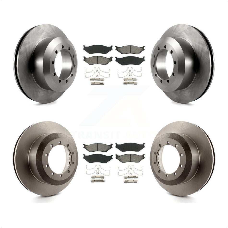 Front Rear Disc Brake Rotors And Semi-Metallic Pads Kit For Ford F59 F-53 Motorhome Chassis F-59 Commercial Stripped K8S-100869 by Transit Auto