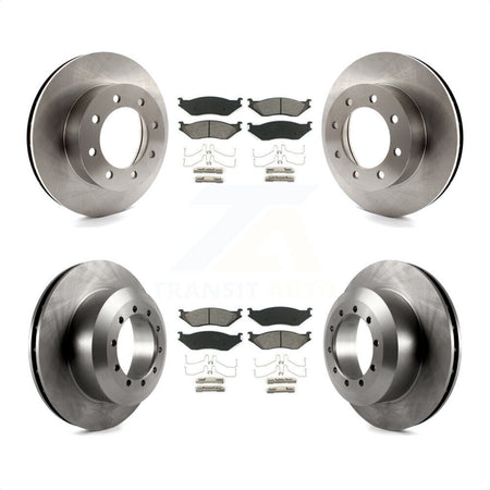 Front Rear Disc Brake Rotors And Semi-Metallic Pads Kit For Ford E-550 Super Duty F-450 F-550 Econoline K8S-100873 by Transit Auto