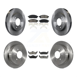 Front Rear Disc Brake Rotors And Semi-Metallic Pads Kit For Ford F-150 Lincoln Mark LT 4WD K8S-100889