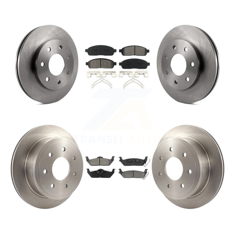 Front Rear Disc Brake Rotors And Semi-Metallic Pads Kit For Ford F-150 Lincoln Mark LT 4WD K8S-100890 by Transit Auto