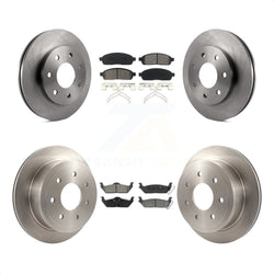 Front Rear Disc Brake Rotors And Semi-Metallic Pads Kit For Ford F-150 Lincoln Mark LT 4WD K8S-100890