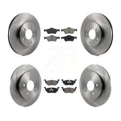 Front Rear Disc Brake Rotors And Semi-Metallic Pads Kit For Ford Escape Mercury Mariner K8S-100893