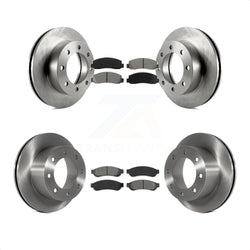 Front Rear Disc Brake Rotors And Semi-Metallic Pads Kit For 2008-2009 Ford F-250 Super Duty 4WD K8S-100895