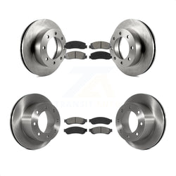 Front Rear Disc Brake Rotors And Semi-Metallic Pads Kit For Ford F-250 Super Duty F-350 4WD K8S-100897