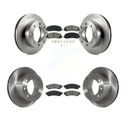 Front Rear Disc Brake Rotors And Semi-Metallic Pads Kit For Ford F-250 Super Duty F-350 With Single Wheels 4WD K8S-100898