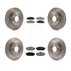 Front Rear Disc Brake Rotors And Semi-Metallic Pads Kit For 2005-2010 Ford Mustang Base K8S-100904