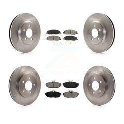 Front Rear Disc Brake Rotors And Semi-Metallic Pads Kit For Ford Mustang K8S-100905