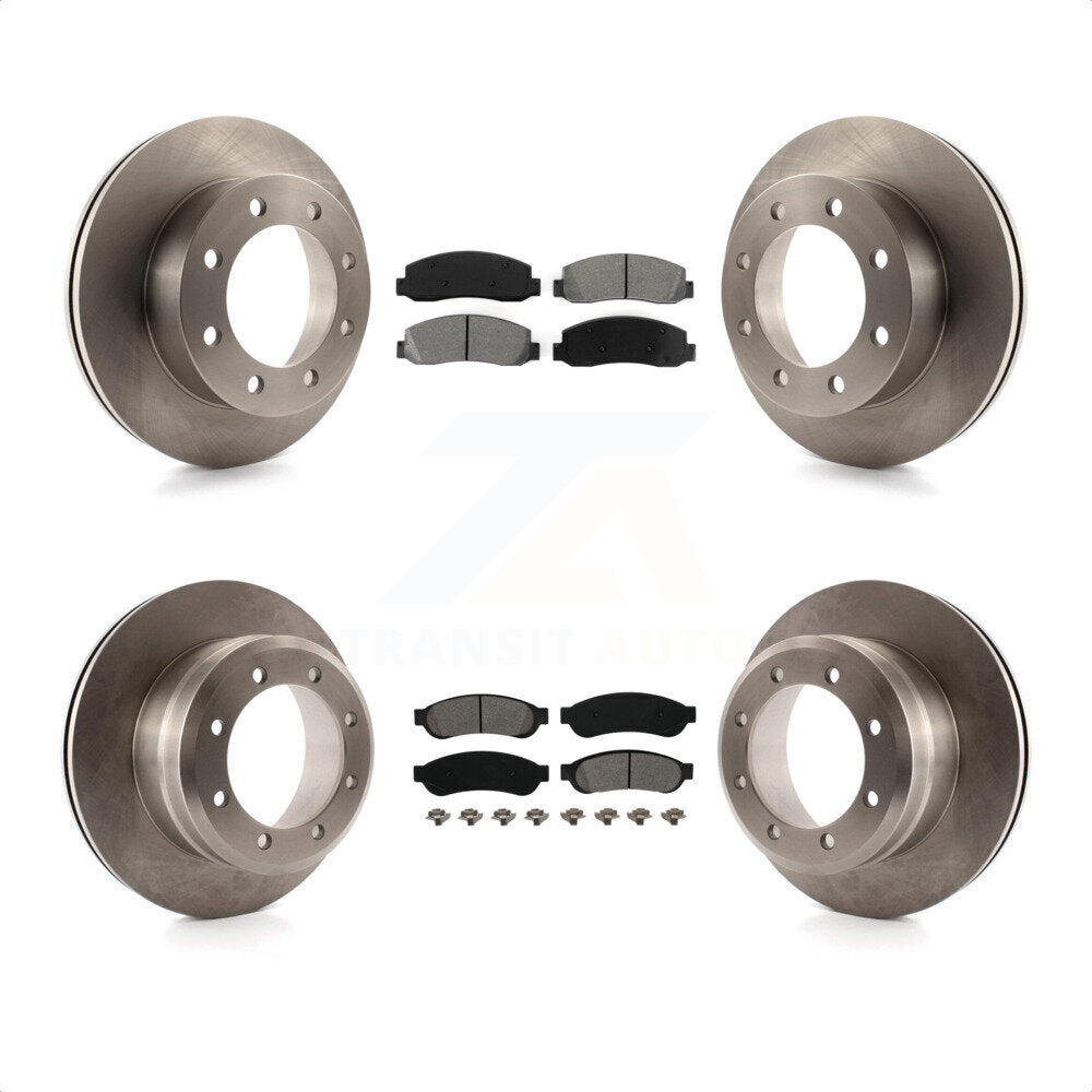 Front Rear Disc Brake Rotors And Semi-Metallic Pads Kit For 2005-2007 Ford F-350 Super Duty 4WD With Dual Wheels K8S-100907 by Transit Auto