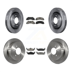 Front Rear Disc Brake Rotors And Semi-Metallic Pads Kit For 2010-2011 Ford F-150 With 6 Lug Wheels K8S-100917