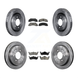Front Rear Disc Brake Rotors And Semi-Metallic Pads Kit For 2010-2017 Ford Expedition Lincoln Navigator K8S-100918