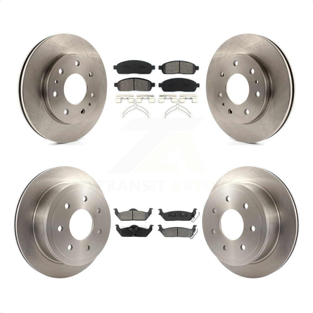 Front Rear Disc Brake Rotors And Semi-Metallic Pads Kit For 2009 Ford F-150 With 7 Lug Wheels K8S-100925 by Transit Auto