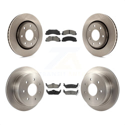 Front Rear Disc Brake Rotors And Semi-Metallic Pads Kit For 2010-2011 Ford F-150 With 7 Lug Wheels K8S-100932
