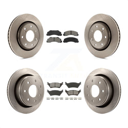 Front Rear Disc Brake Rotors And Semi-Metallic Pads Kit For 2012-2014 Ford F-150 With 7 Lug Wheels K8S-100933