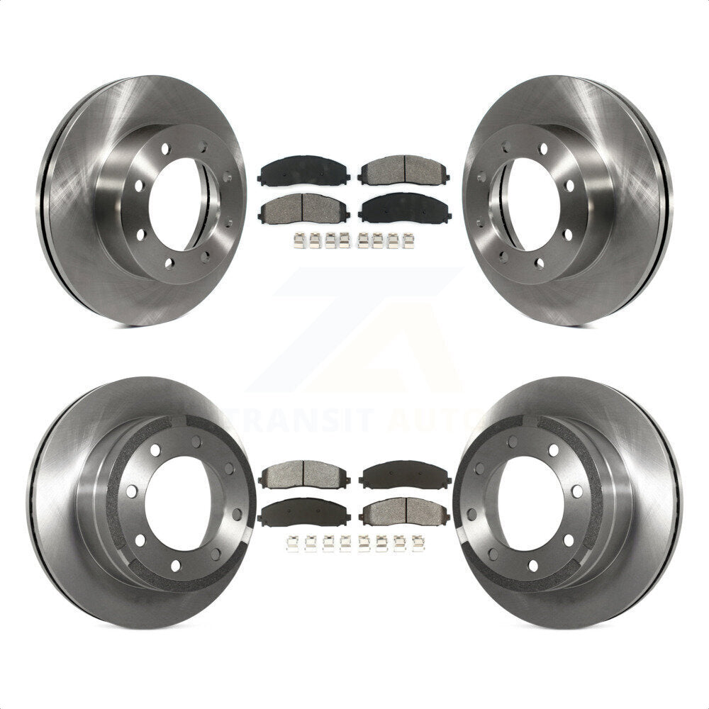 Front Rear Disc Brake Rotors And Semi-Metallic Pads Kit For Ford F-250 Super Duty F-350 4WD K8S-100943 by Transit Auto