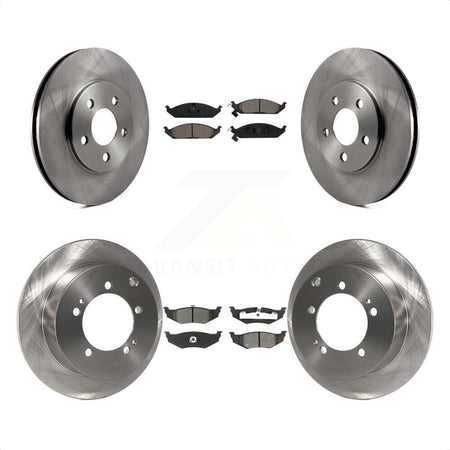 Front Rear Disc Brake Rotors And Semi-Metallic Pads Kit For 2000 Dodge Stratus With 14" Factory Wheels K8S-100956 by Transit Auto