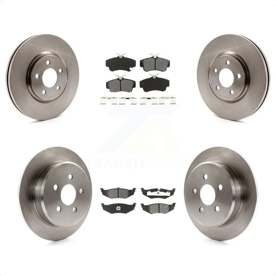 Front Rear Disc Brake Rotors And Semi-Metallic Pads Kit For 2007 Chrysler PT Cruiser Turbocharged K8S-100980 by Transit Auto