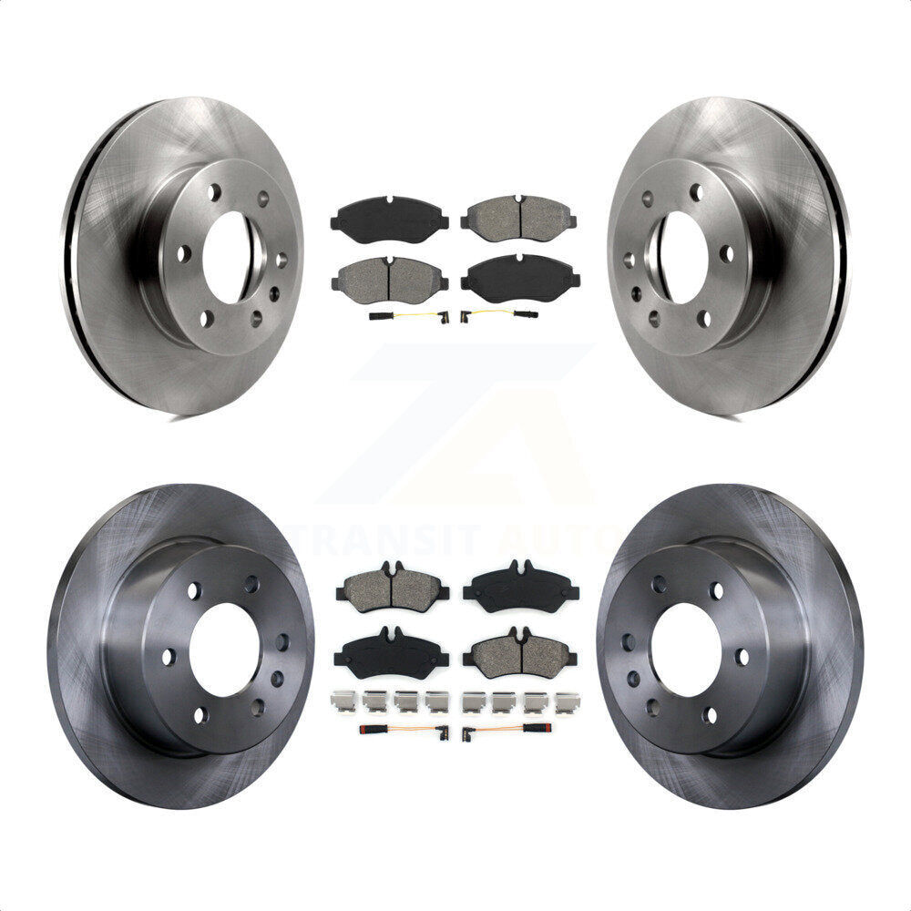 Front Rear Disc Brake Rotors And Semi-Metallic Pads Kit For Sprinter 2500 Mercedes-Benz Freightliner Dodge K8S-101003 by Transit Auto