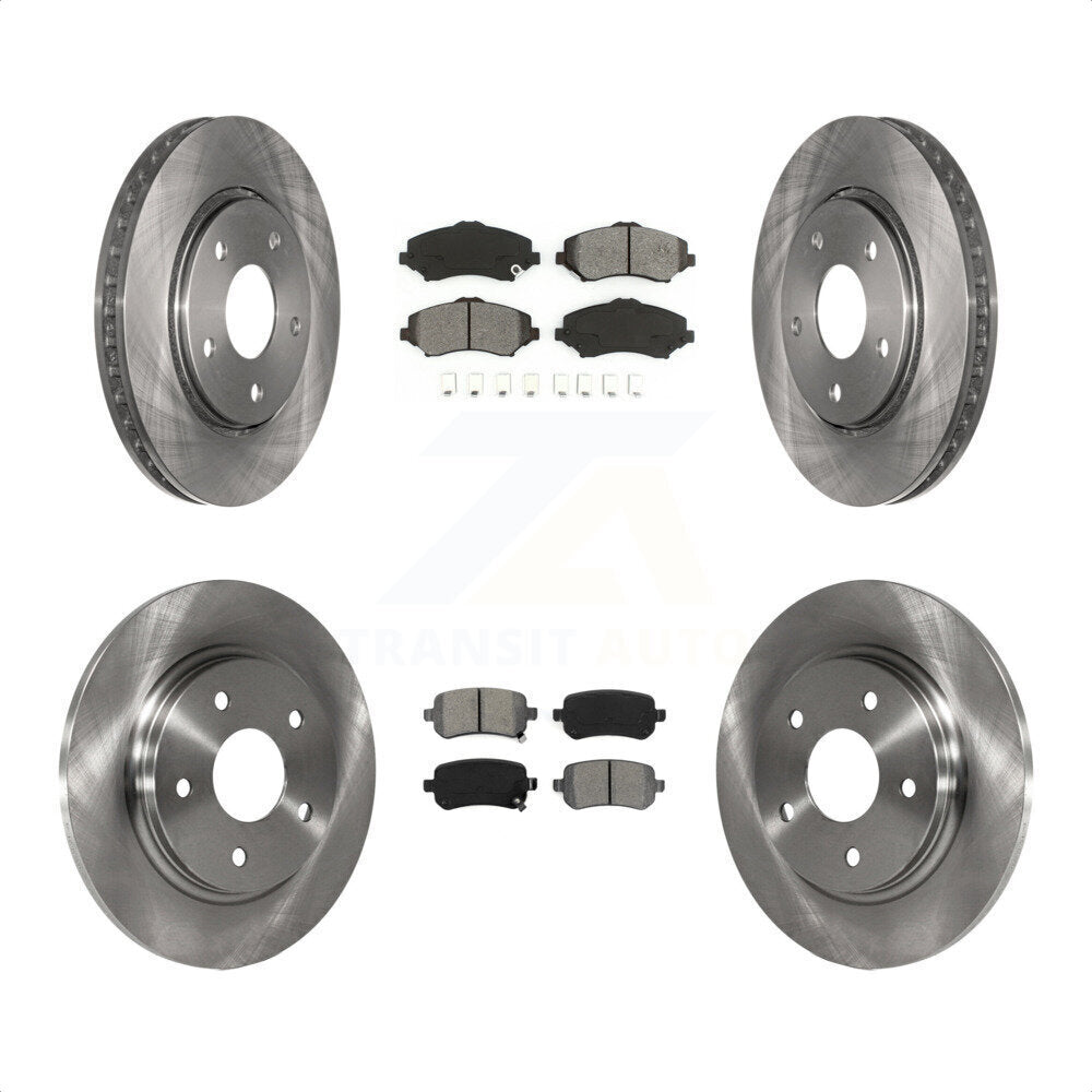 Front Rear Disc Brake Rotors And Semi-Metallic Pads Kit For Dodge Grand Caravan Chrysler Town & Country Journey Volkswagen Routan Ram C/V K8S-101004 by Transit Auto