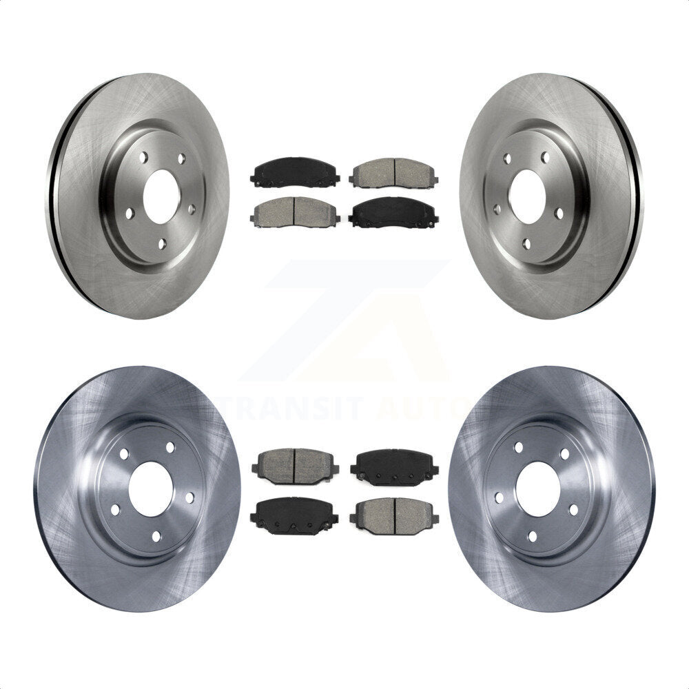 Front Rear Disc Brake Rotors And Semi-Metallic Pads Kit For Dodge Grand Caravan Journey Chrysler Town & Country Ram C/V Volkswagen Routan K8S-101013 by Transit Auto