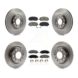 Front Rear Disc Brake Rotors And Semi-Metallic Pads Kit For 2013-2016 Dodge Dart K8S-101014