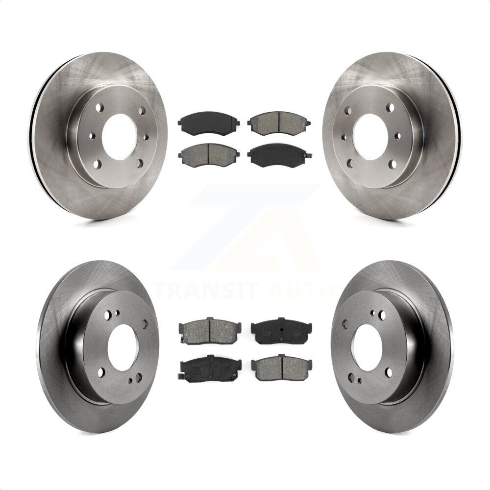 Front Rear Disc Brake Rotors And Semi-Metallic Pads Kit For INFINITI G20 K8S-101023 by Transit Auto