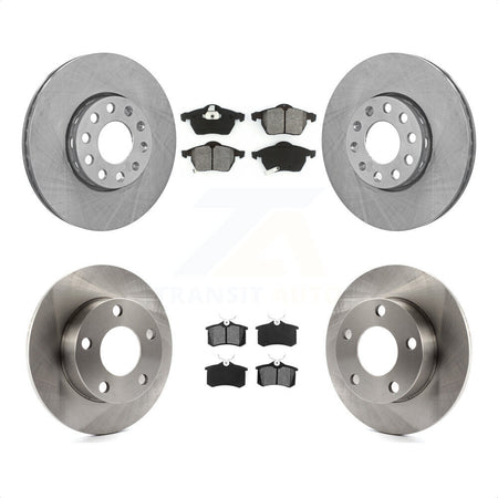 Front Rear Disc Brake Rotors And Semi-Metallic Pads Kit For 1999 Volkswagen Passat AWD From Chassis VIN #3BX124708 K8S-101057 by Transit Auto