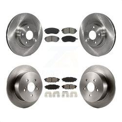 Front Rear Disc Brake Rotors And Semi-Metallic Pads Kit For 2005 Subaru Legacy i Limited With 277mm Diameter Rotor K8S-101080