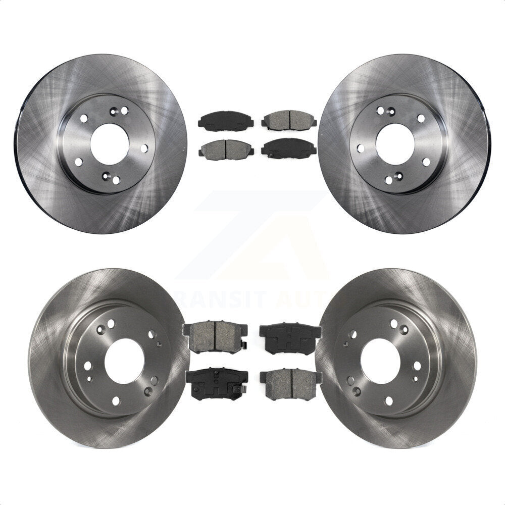 Front Rear Disc Brake Rotors And Semi-Metallic Pads Kit For 2014-2015 Honda Civic Touring K8S-101085 by Transit Auto