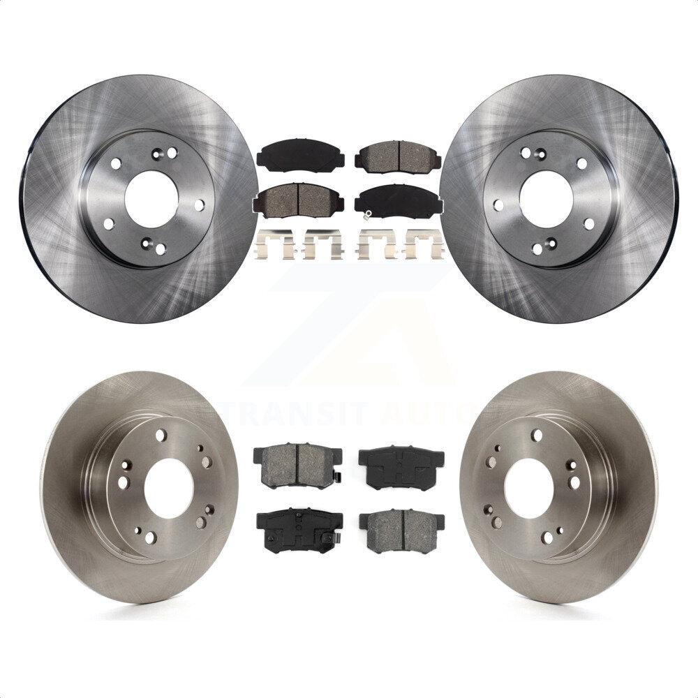 Front Rear Disc Brake Rotors And Semi-Metallic Pads Kit For Honda Accord K8S-101093 by Transit Auto