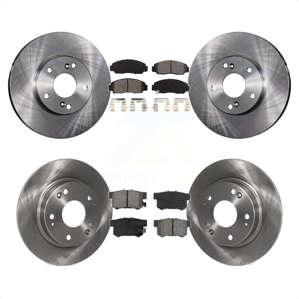 Front Rear Disc Brake Rotors And Semi-Metallic Pads Kit For Acura CSX K8S-101094 by Transit Auto