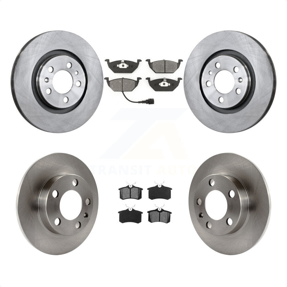 Front Rear Disc Brake Rotors And Semi-Metallic Pads Kit For Volkswagen Beetle Jetta Golf City K8S-101101 by Transit Auto