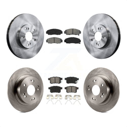 Front Rear Disc Brake Rotors And Semi-Metallic Pads Kit For Honda Accord Acura TSX K8S-101115