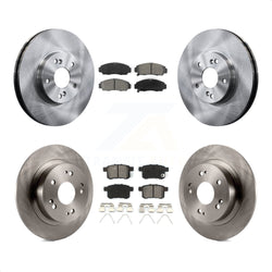 Front Rear Disc Brake Rotors And Semi-Metallic Pads Kit For Honda Accord Acura TSX K8S-101119