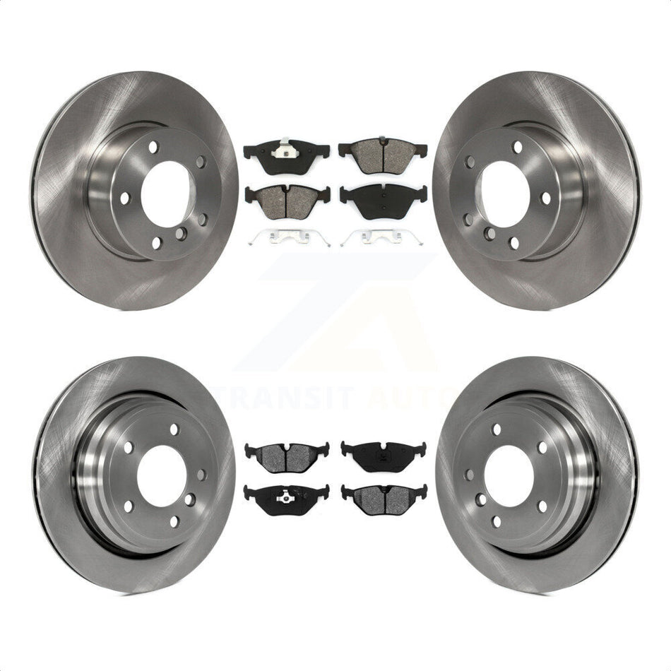 Front Rear Disc Brake Rotors And Semi-Metallic Pads Kit For BMW 528i 525i K8S-101124 by Transit Auto