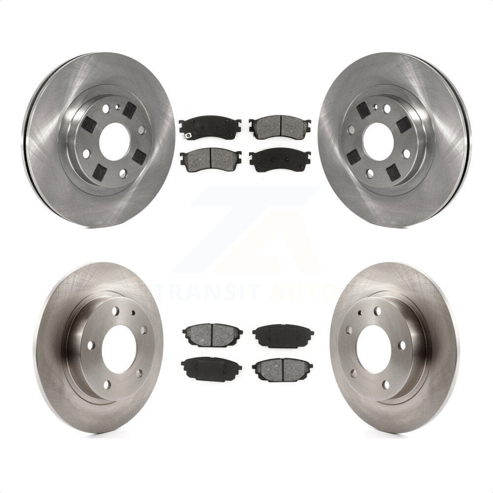 Front Rear Disc Brake Rotors And Semi-Metallic Pads Kit For 2001-2002 Mazda Protege 2.0L with rear brakes With 4 Lug Wheels K8S-101127 by Transit Auto