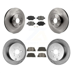 Front Rear Disc Brake Rotors And Semi-Metallic Pads Kit For 2005-2010 Scion tC K8S-101134