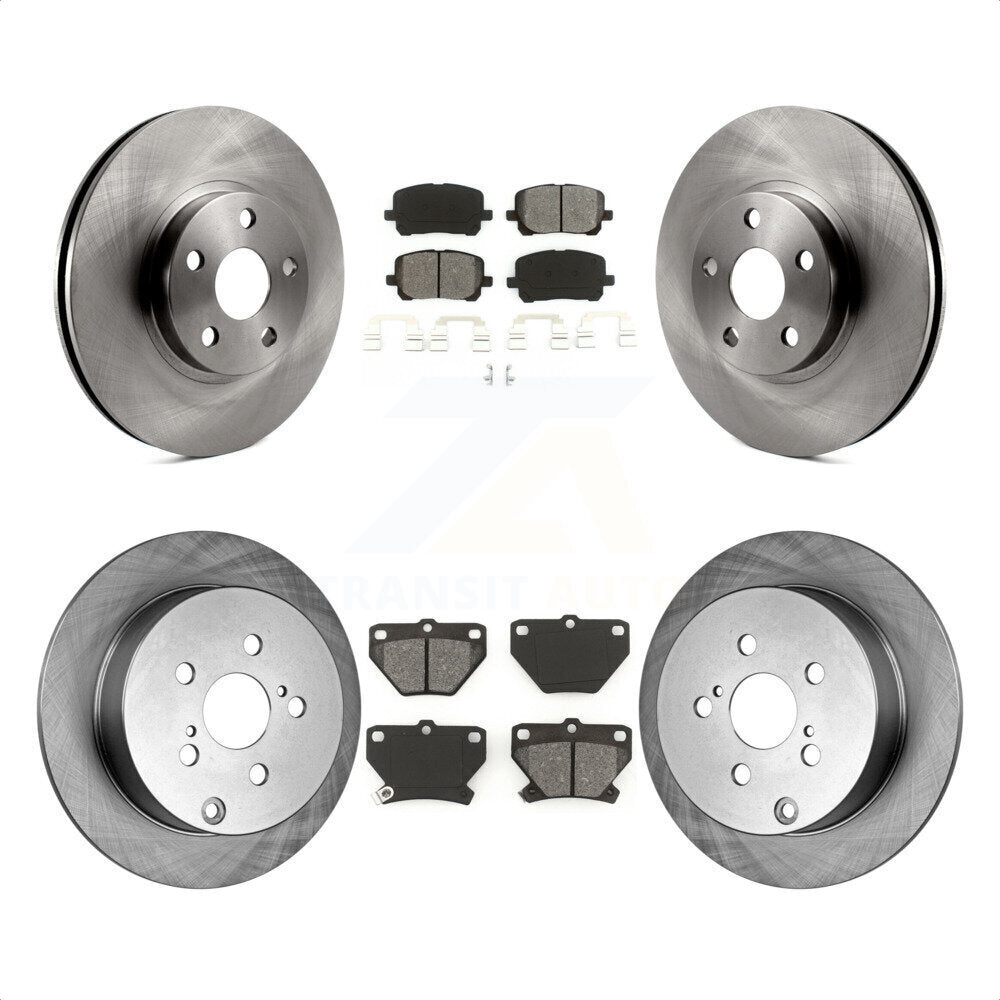 Front Rear Disc Brake Rotors And Semi-Metallic Pads Kit For Toyota Corolla Matrix Pontiac Vibe K8S-101135 by Transit Auto