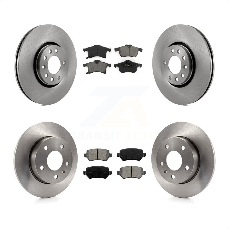 Front Rear Disc Brake Rotors And Semi-Metallic Pads Kit For 2008-2009 Saturn Astra K8S-101158 by Transit Auto