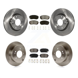 Front Rear Disc Brake Rotors And Semi-Metallic Pads Kit For 2010-2012 Kia Rondo K8S-101173