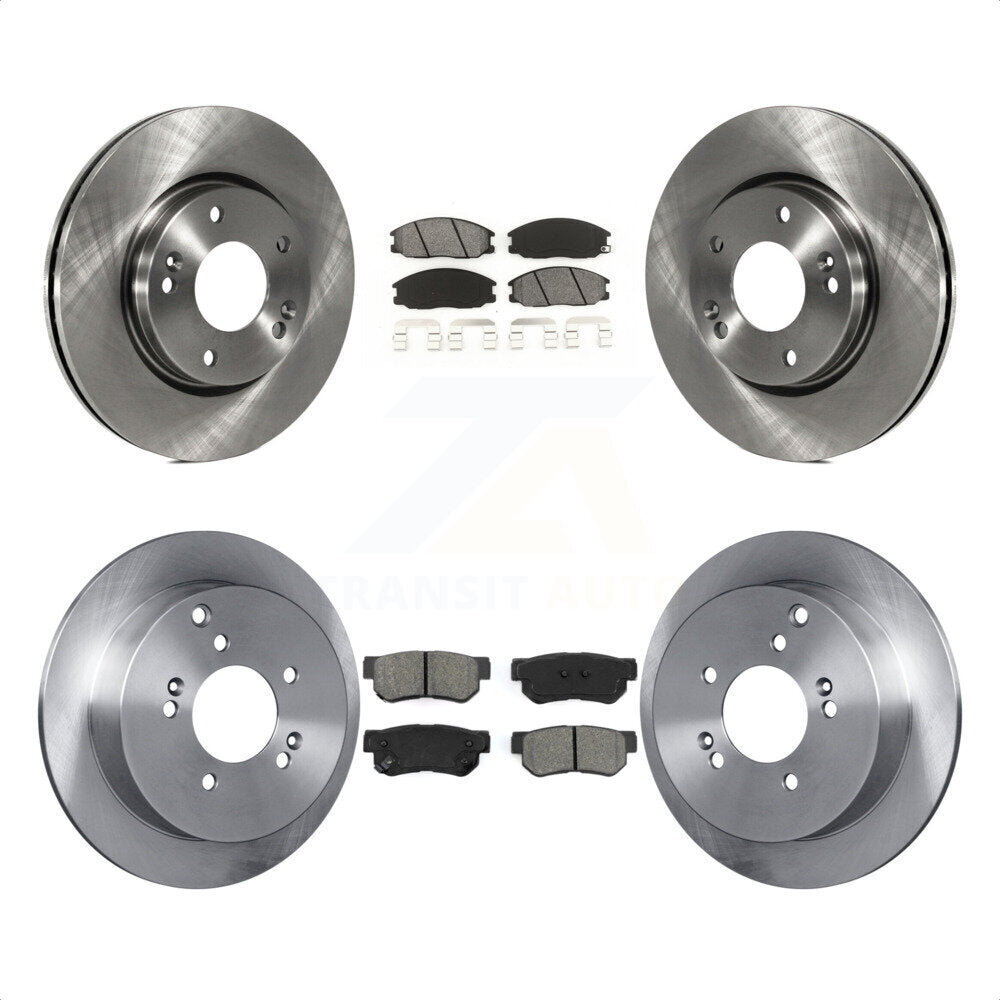 Front Rear Disc Brake Rotors And Semi-Metallic Pads Kit For 2001-2006 Hyundai Santa Fe With 276mm Diameter Rotor K8S-101181 by Transit Auto